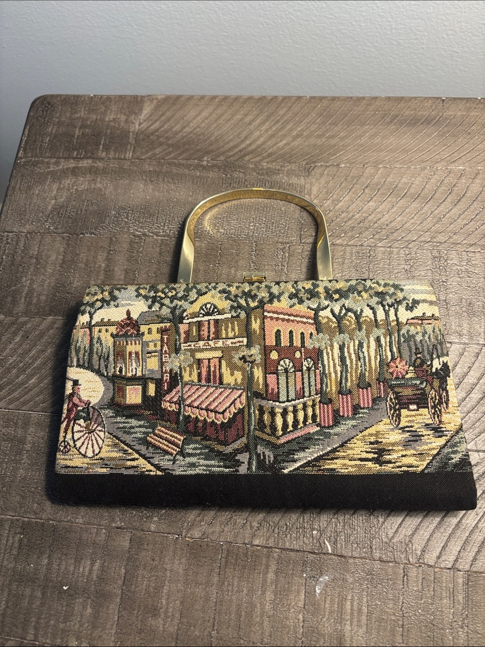 Vintage Tapestry Coquette Soft Girl Feminine Evening Clutch Handbag - Picture 4 of 6